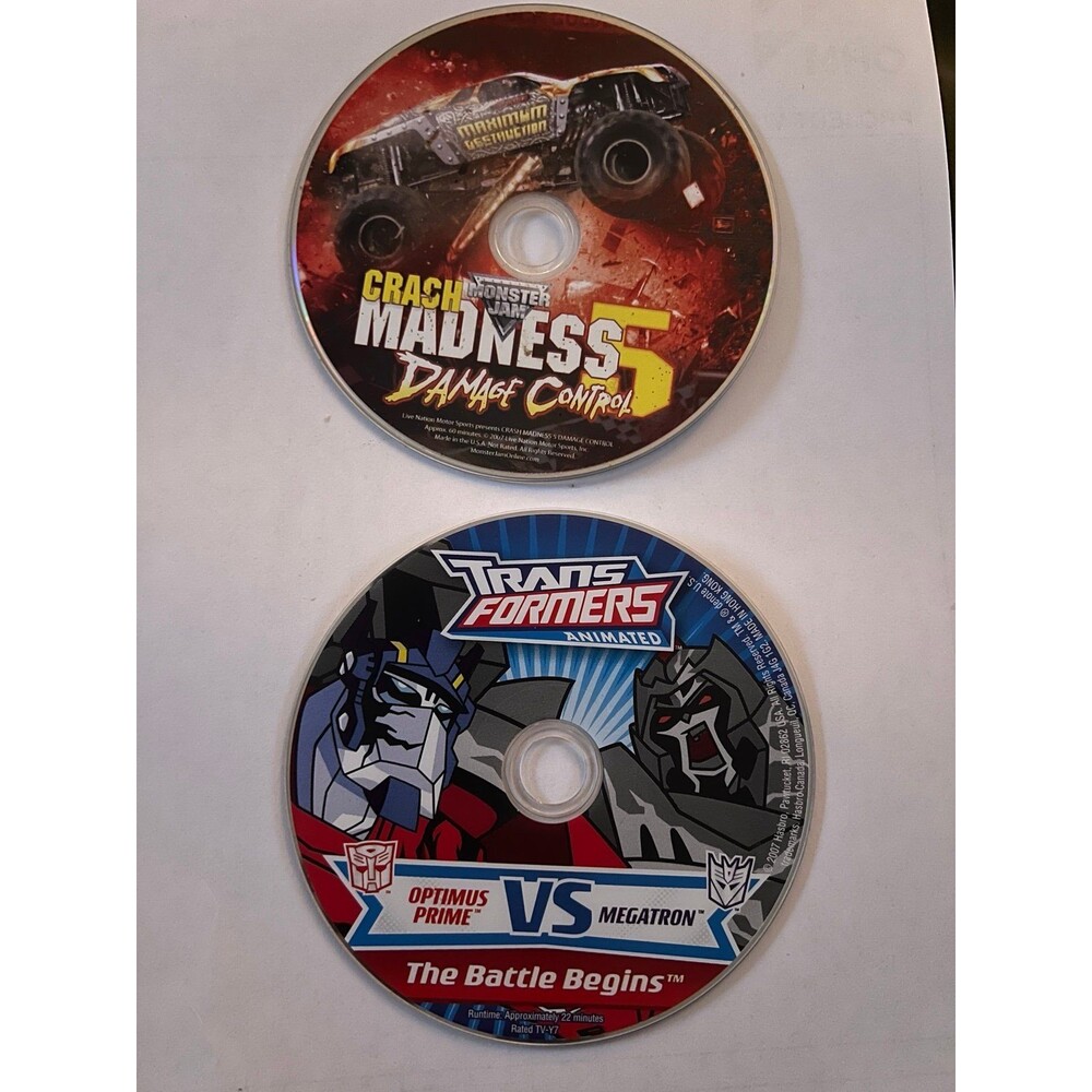 2 DVD Movies Transformers Animated Crack Madness 5 Damage Control
